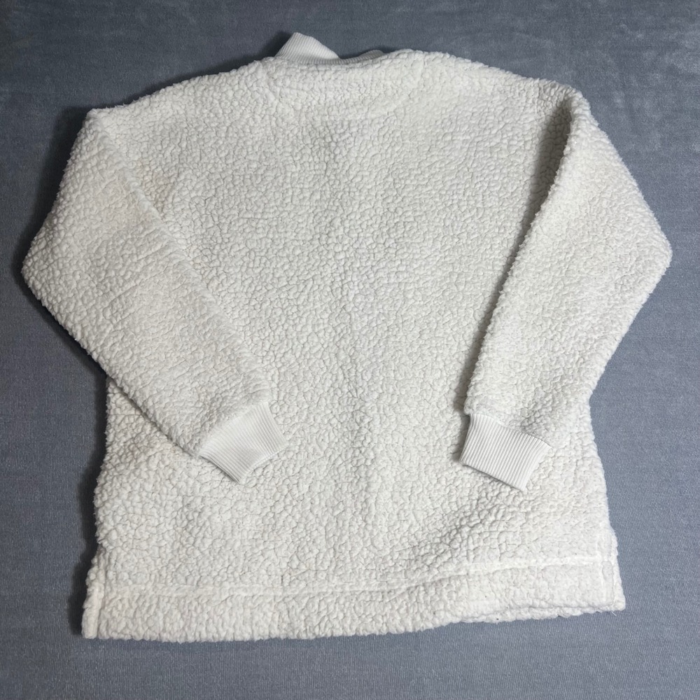 Aerie‎ Womens Cream White Sherpa Fleece Quarter Zip Pullover Sweatshirt XS - Picture 6 of 7